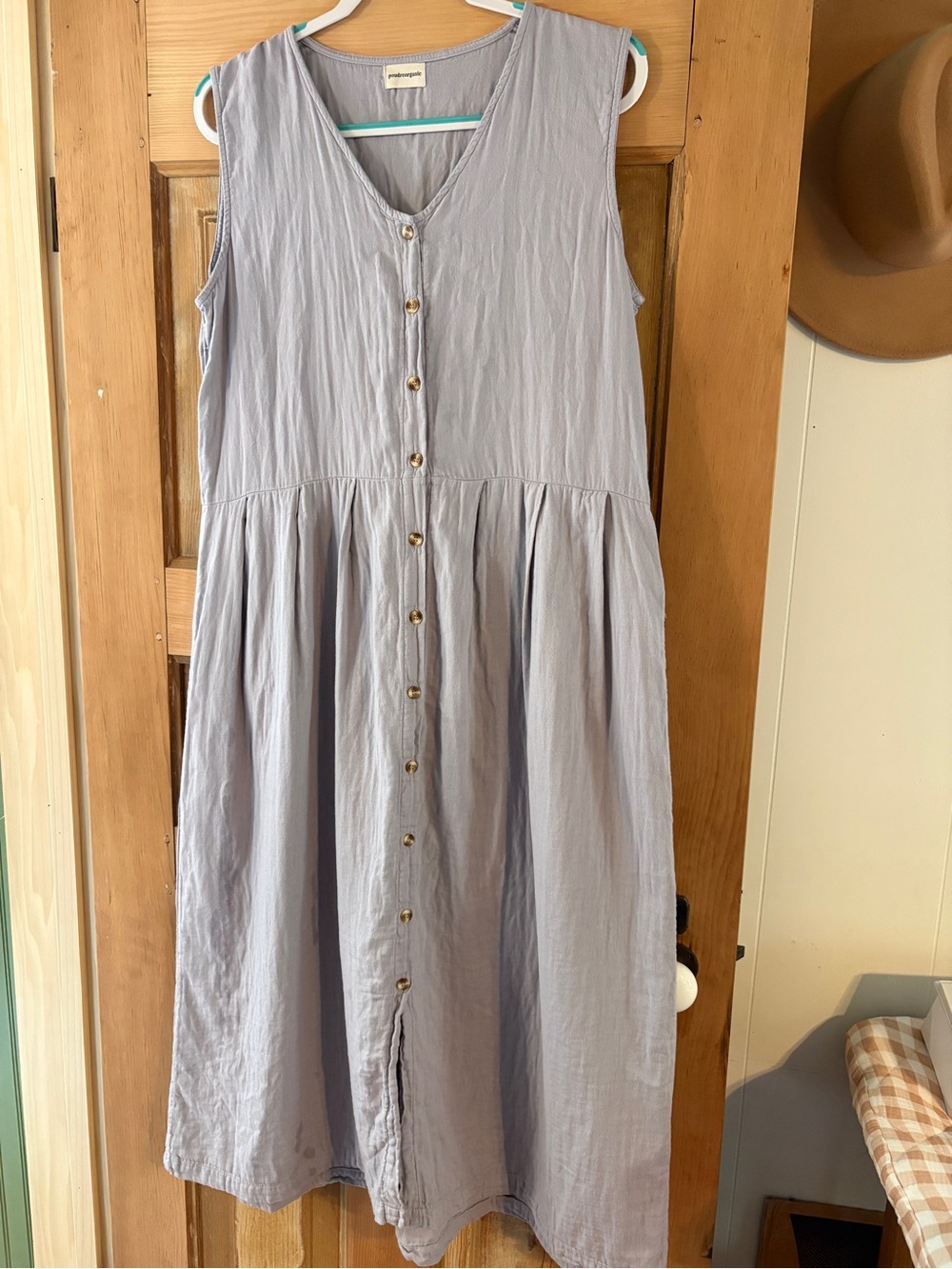 Poudre Organic Lavender 100% Cotton Button Front Dress